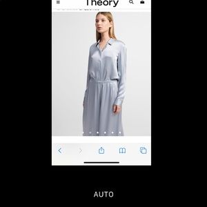 Theory blue silk blouse size small